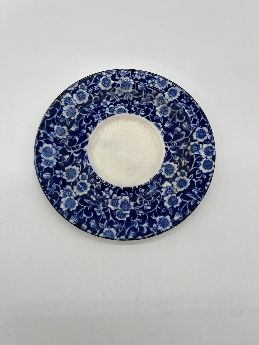Forum Ironstone Calico Blue Floral Chintz Design Decorative Teacup Saucer 6.5"